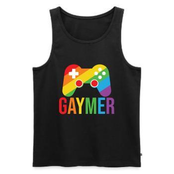 Gaymer LGBT Pride Rainbow Gamer Video Games - Männer Premium Bio Tank Top - Schwarz - Vorne - Michal (187cm)