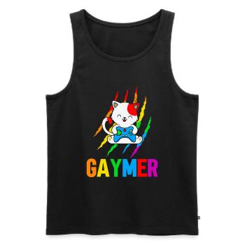 Gaymer LGBT Pride Rainbow Gamer Video Games - Männer Premium Bio Tank Top - Schwarz - Vorne - Michal (187cm)