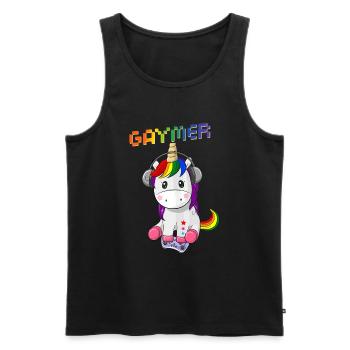 Gaymer LGBT Pride Rainbow Gamer Video Games - Männer Premium Bio Tank Top - Schwarz - Vorne - Michal (187cm)