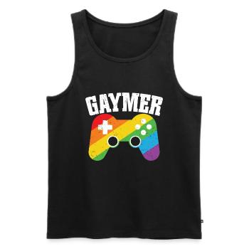 Gaymer LGBT Pride Rainbow Gamer Video Games - Männer Premium Bio Tank Top - Schwarz - Vorne - Michal (187cm)