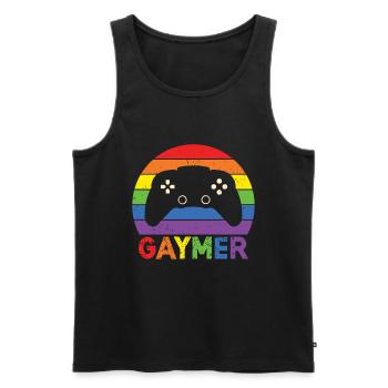 Gaymer LGBT Pride Rainbow Gamer Video Games - Männer Premium Bio Tank Top - Schwarz - Vorne - Michal (187cm)