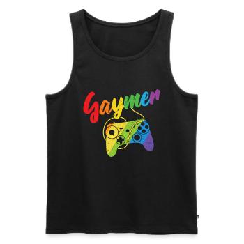 Gaymer LGBT Pride Rainbow Gamer Video Games - Männer Premium Bio Tank Top - Schwarz - Vorne - Michal (187cm)