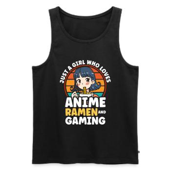 Anime Ramen and Gaming Gamer Anime - Men's Premium Organic Tank Top - black - Front - Michal (187cm)