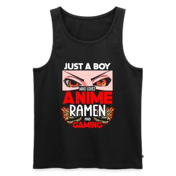 Anime Ramen and Gaming Gamer Anime - Men's Premium Organic Tank Top - black - Front - Michal (187cm)
