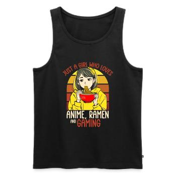 Anime Ramen and Gaming Gamer Anime - Men's Premium Organic Tank Top - black - Front - Michal (187cm)