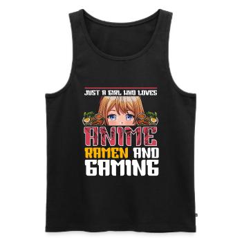 Anime Ramen and Gaming Gamer Anime - Men's Premium Organic Tank Top - black - Front - Michal (187cm)