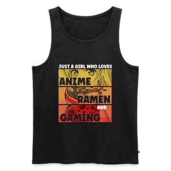 Anime Ramen and Gaming Gamer Anime - Men's Premium Organic Tank Top - black - Front - Michal (187cm)