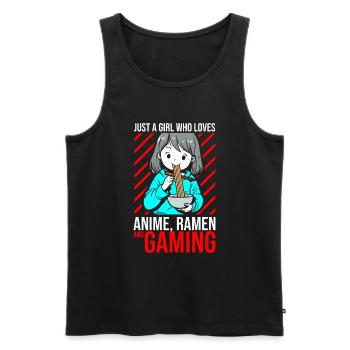 Anime Ramen and Gaming Gamer Anime - Men's Premium Organic Tank Top - black - Front - Michal (187cm)