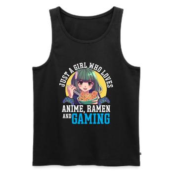Anime Ramen and Gaming Gamer Anime - Men's Premium Organic Tank Top - black - Front - Michal (187cm)