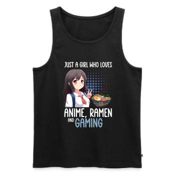 Anime Ramen and Gaming Gamer Anime - Men's Premium Organic Tank Top - black - Front - Michal (187cm)