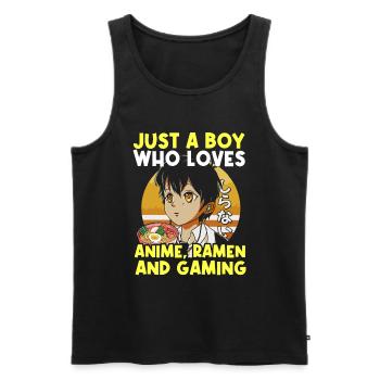Anime Ramen and Gaming Gamer Anime - Men's Premium Organic Tank Top - black - Front - Michal (187cm)