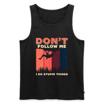 Klettern Mountain Boulder Climble Climber - Männer Premium Bio Tank Top - Schwarz - Vorne - Michal (187cm)