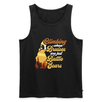 Klettern Mountain Boulder Climble Climber - Männer Premium Bio Tank Top - Schwarz - Vorne - Michal (187cm)