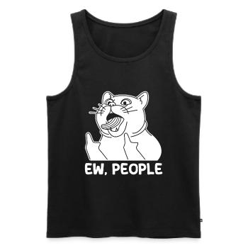 Ew People Cat Lustige Vintage Anti -soziale - Männer Premium Bio Tank Top - Schwarz - Vorne - AI Model Male 178 light (178cm)