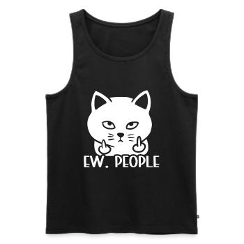 Ew People Cat Lustige Vintage Anti -soziale - Männer Premium Bio Tank Top - Schwarz - Vorne - AI Model Male 178 light (178cm)