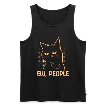 Ew People Cat Lustige Vintage Anti -soziale - Männer Premium Bio Tank Top - Schwarz - Vorne - AI Model Male 178 light (178cm)