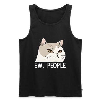 Ew People Cat Lustige Vintage Anti -soziale - Männer Premium Bio Tank Top - Schwarz - Vorne - AI Model Male 178 light (178cm)
