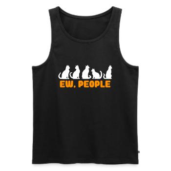 Ew People Cat Lustige Vintage Anti -soziale - Männer Premium Bio Tank Top - Schwarz - Vorne - AI Model Male 178 light (178cm)