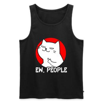 Ew People Cat Lustige Vintage Anti -soziale - Männer Premium Bio Tank Top - Schwarz - Vorne - AI Model Male 178 light (178cm)