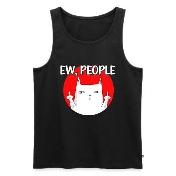 Ew People Cat Lustige Vintage Anti -soziale - Männer Premium Bio Tank Top - Schwarz - Vorne - AI Model Male 178 light (178cm)