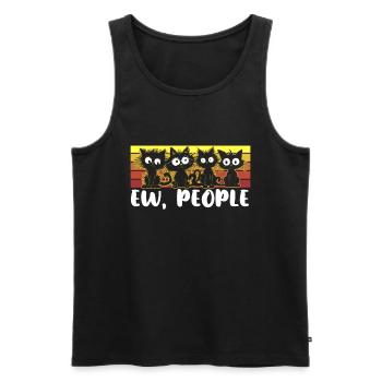 Ew People Cat Lustige Vintage Anti -soziale - Männer Premium Bio Tank Top - Schwarz - Vorne - AI Model Male 178 light (178cm)