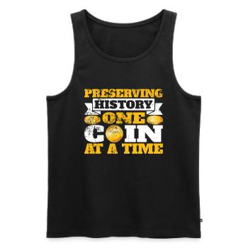 Coin Collectors Numismatics Collecting Coins - Men's Premium Organic Tank Top - black - Front - Michal (187cm)