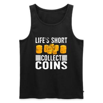 Coin Collectors Numismatics Collecting Coins - Men's Premium Organic Tank Top - black - Front - Michal (187cm)