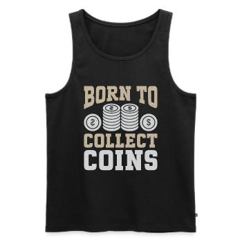 Coin Collectors Numismatics Collecting Coins - Men's Premium Organic Tank Top - black - Front - Michal (187cm)