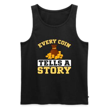 Coin Collectors Numismatics Collecting Coins - Men's Premium Organic Tank Top - black - Front - Michal (187cm)