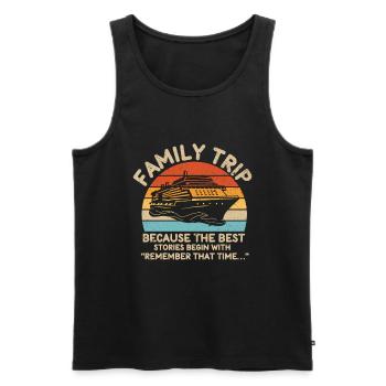Cruise Family Trip Family Patry Ship Holidays - Men's Premium Organic Tank Top - black - Front - AI Model Male 178 light (178cm)