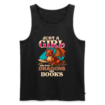 Dragons et livres Nerd Dragon Lover - Débardeur bio Premium Homme - noir - Devant - Michal (187cm)