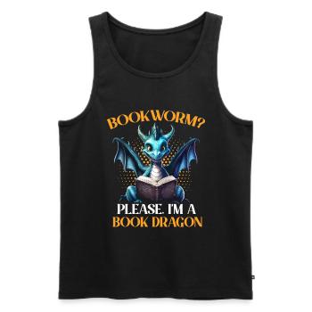 Dragons et livres Nerd Dragon Lover - Débardeur bio Premium Homme - noir - Devant - Michal (187cm)