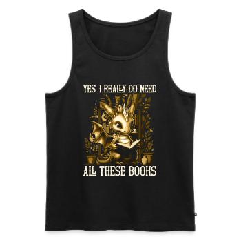 Dragons et livres Nerd Dragon Lover - Débardeur bio Premium Homme - noir - Devant - Michal (187cm)
