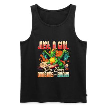 Dragons et livres Nerd Dragon Lover - Débardeur bio Premium Homme - noir - Devant - Michal (187cm)