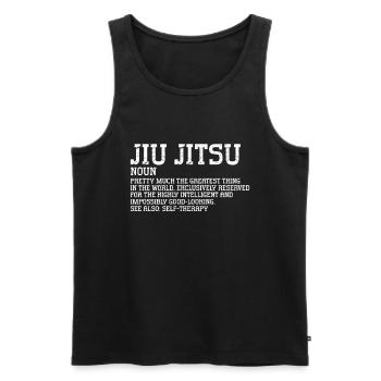 Jiu Jitsu Brésilien BJJ MMA Grappling - Débardeur bio Premium Homme - noir - Devant - AI Model Male 178 light (178cm)