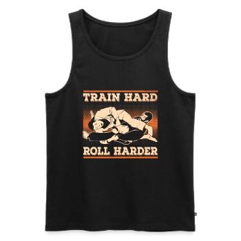 Jiu Jitsu Brésilien BJJ MMA Grappling - Débardeur bio Premium Homme - noir - Devant - AI Model Male 178 light (178cm)