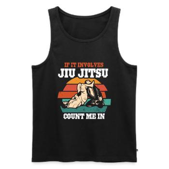 Brazilian Jiu Jitsu BJJ MMA Grappling - Men's Premium Organic Tank Top - black - Front - Michal (187cm)