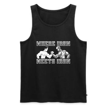 Arm Wrestling Armwrestling Arm Wrestler - Men's Premium Organic Tank Top - black - Front - AI Model Male 178 light (178cm)