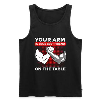 Arm Wrestling Armwrestling Arm Wrestler - Men's Premium Organic Tank Top - black - Front - AI Model Male 178 light (178cm)