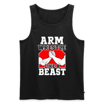 Arm Wrestling Armwrestling Arm Wrestler - Men's Premium Organic Tank Top - black - Front - AI Model Male 178 light (178cm)