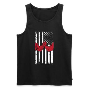 Arm Wrestling Armwrestling Arm Wrestler - Men's Premium Organic Tank Top - black - Front - AI Model Male 178 light (178cm)