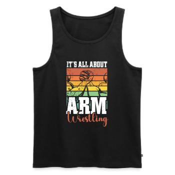 Arm Wrestling Armwrestling Arm Wrestler - Men's Premium Organic Tank Top - black - Front - AI Model Male 178 light (178cm)
