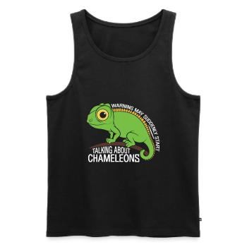 Caméléon Reptile Gardien de Zoo lézard Safari - Débardeur bio Premium Homme - noir - Devant - Michal (187cm)