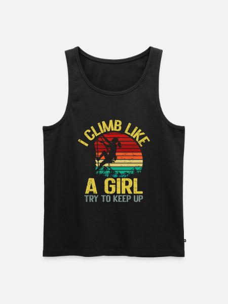 Rock Climber Climbing Mountain - Men's Premium Organic Tank Top - black