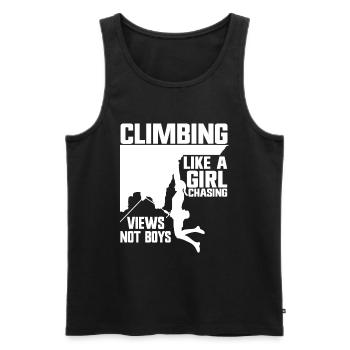 Grimpeur Escalade Montagne - Débardeur bio Premium Homme - noir - Devant - Michal (187cm)