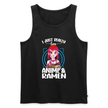 I Just Really Love Anime & Ramen - Men's Premium Organic Tank Top - black - Front - Michal (187cm)