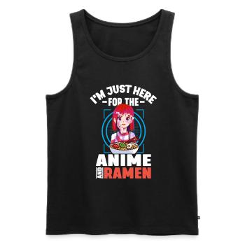 Je suis juste là pour l’anime et les ramen - Débardeur bio Premium Homme - noir - Devant - Michal (187cm)