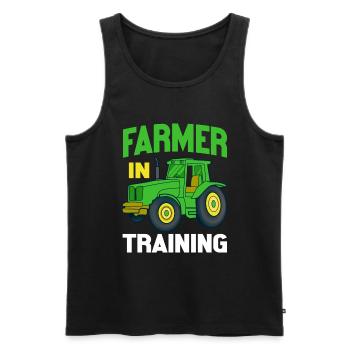 Tractor Boy Young Farmer Tractor Lover - Men's Premium Organic Tank Top - black - Front - Michal (187cm)
