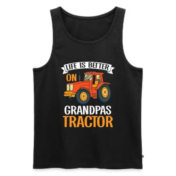 Tractor Boy Young Farmer Tractor Lover - Men's Premium Organic Tank Top - black - Front - Michal (187cm)