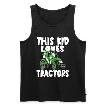 Tractor Boy Young Farmer Tractor Lover - Men's Premium Organic Tank Top - black - Front - Michal (187cm)